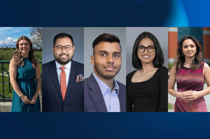 Headshots of SAIT's 5 spring valedictorians